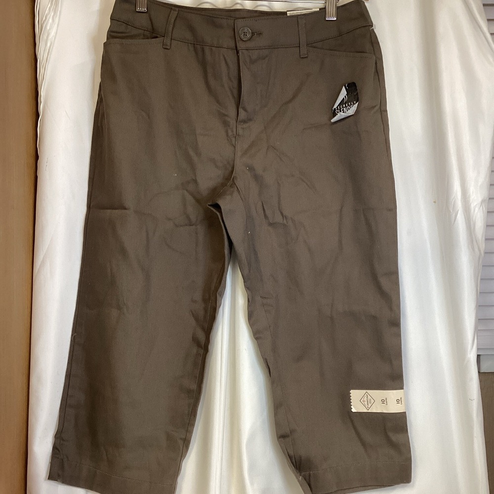 st john bay brown capri mid rise size 10 new with tags pockets